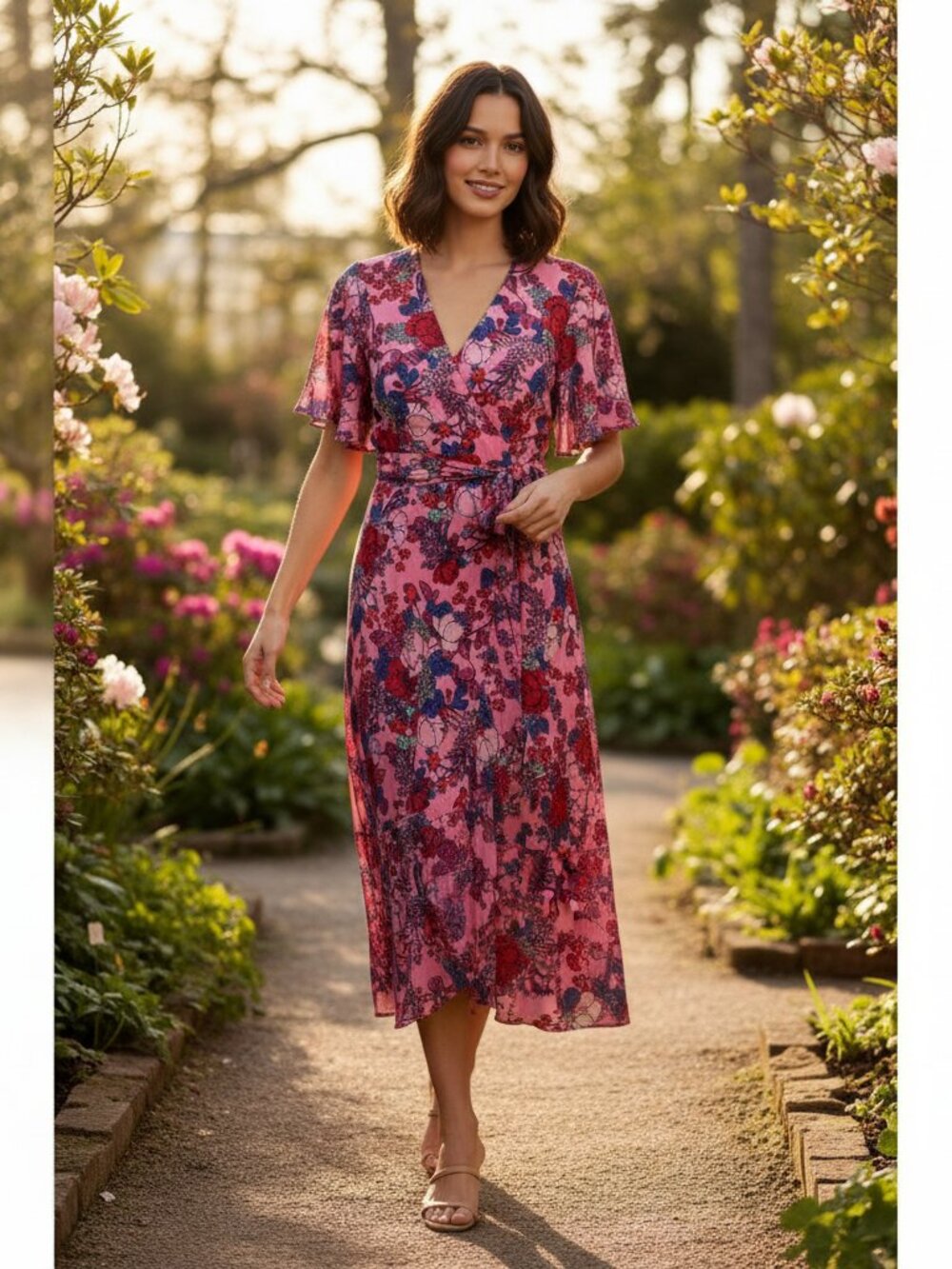 Tanya Taylor Blaire Wrap Midi Dress Floral NWT Size 0